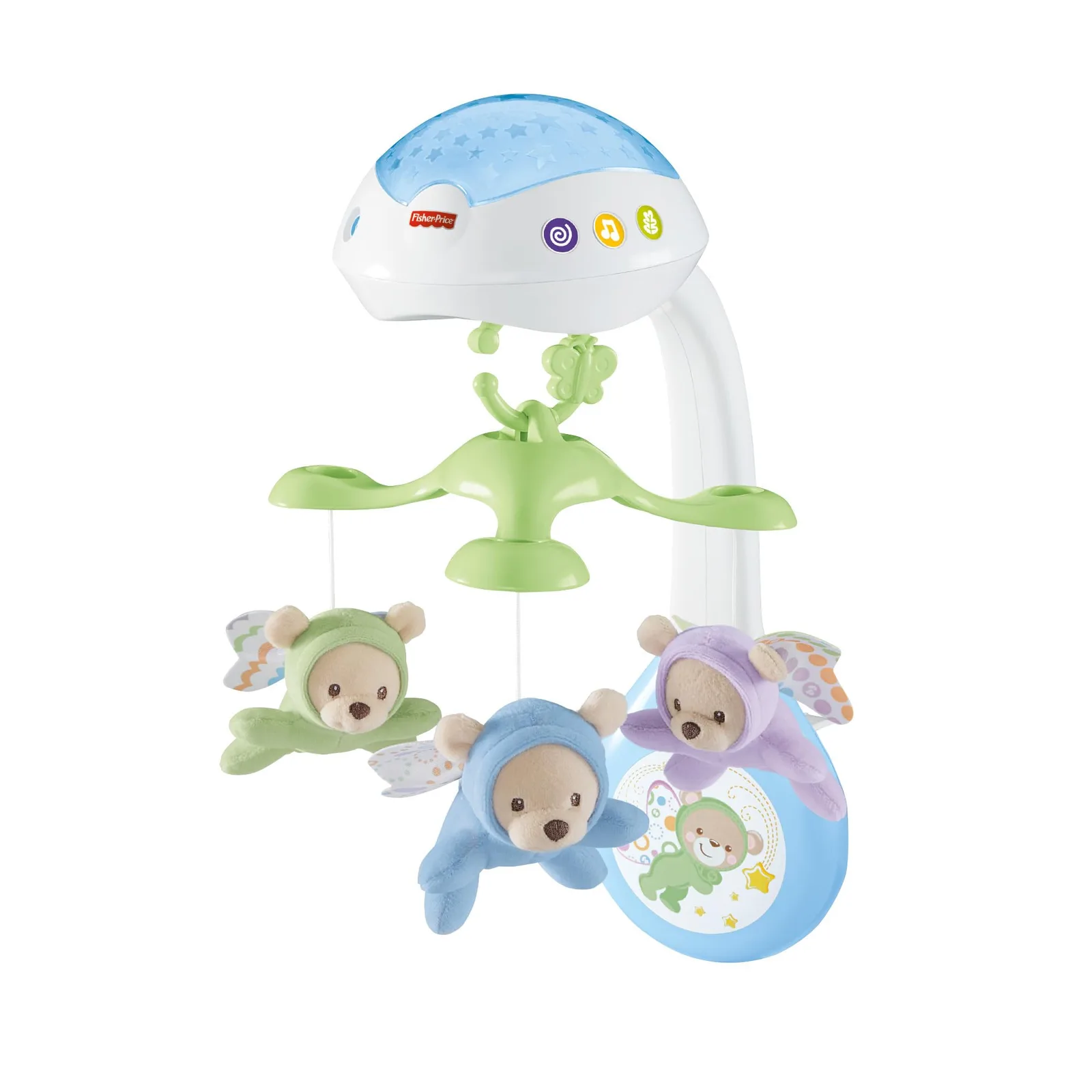 Fisher-Price - Mobile Doux Rêves Papillon - Veilleuse avec Projection de Lumière - 3 Peluches, 3 Modes Audio - Adapté aux Bébés - Cadeau de 0 à 5 Mois, CDN41 Mobile Doux Reves